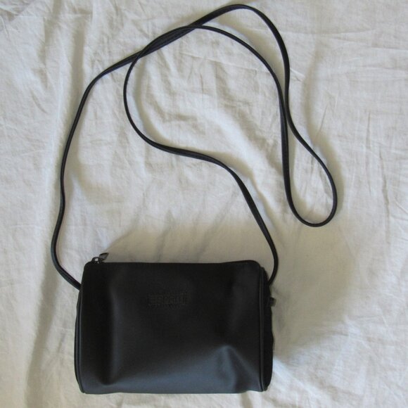 Vtg 80s Esprit Purse Handbag Black Spellout Logo Small Bag Crossbody Preppy - Picture 1 of 4
